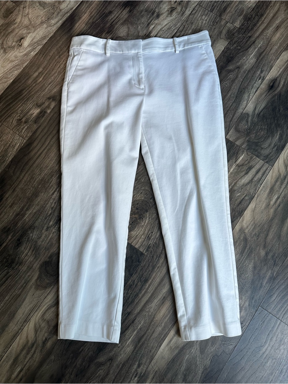 LOFT Riviera Slim White Ankle Pants